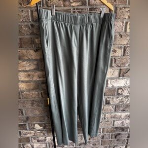 J.Jill Women Gray Linen Blend Pull On Pants Elastic Waist Casual Size M